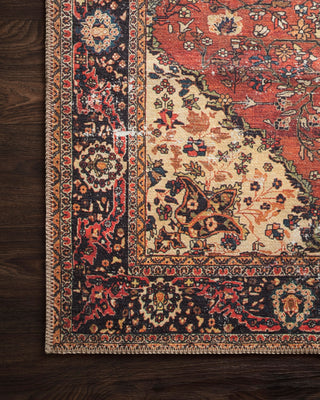 Loloi Loren LQ-07 Red/Navy Area Rug Corner Image