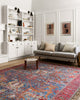 Loloi Loren LQ-10 Blue/Red Area Rug Lifestyle Image Feature