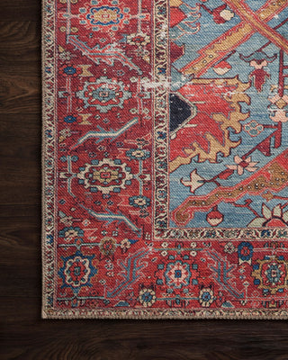 Loloi Loren LQ-10 Blue/Red Area Rug Corner Image