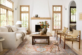 Loloi Loren LQ-15 Terracotta/Sky Area Rug Lifestyle Image Feature