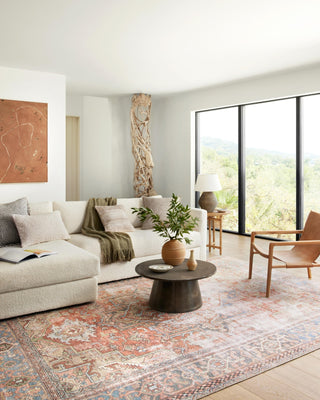 Loloi Loren LQ-15 Terracotta/Sky Area Rug Lifestyle Image Feature
