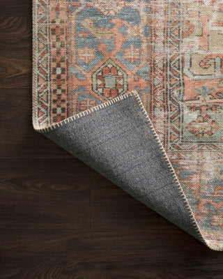 Loloi Loren LQ-15 Terracotta/Sky Area Rug Backing Image
