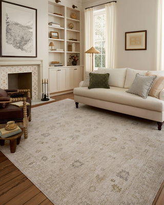 Chris Loves Julia X Loloi Louisa LOI-01 Oatmeal/Stone Area Rug Lifestyle Image Feature