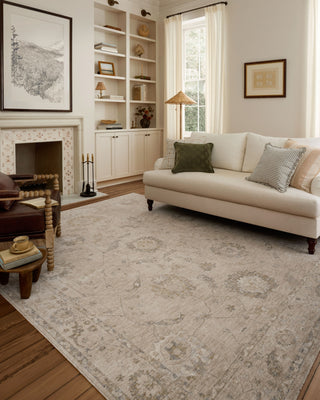 Chris Loves Julia X Loloi Louisa LOI-02 Oatmeal/Slate Area Rug Lifestyle Image Feature