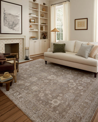 Chris Loves Julia X Loloi Louisa LOI-03 Taupe/Ivory Area Rug Lifestyle Image Feature