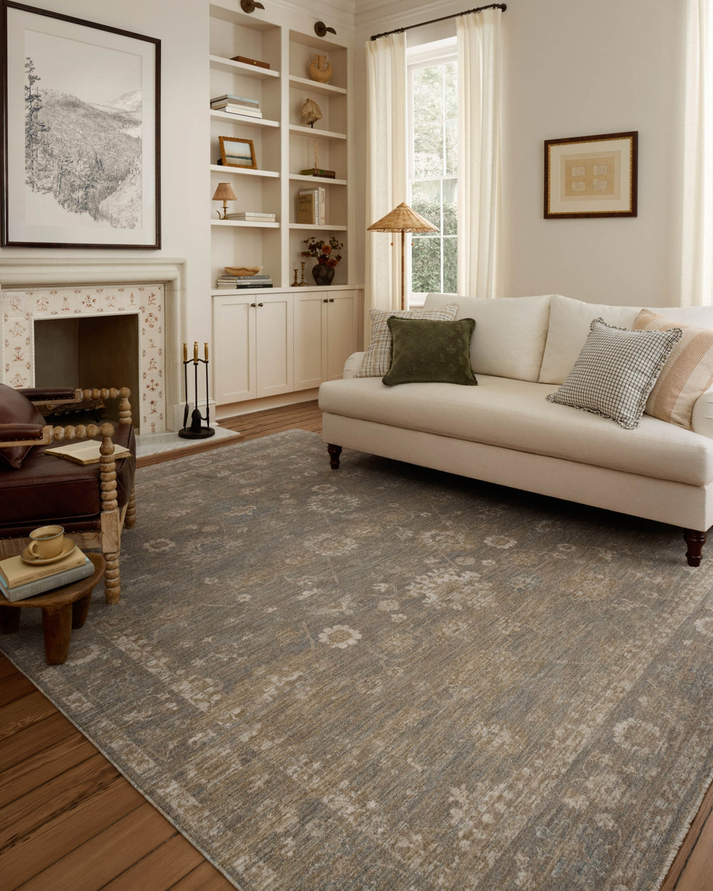 Chris Loves Julia X Loloi Louisa LOI-04 Lagoon/Ivory Area Rug Lifestyle Image Feature