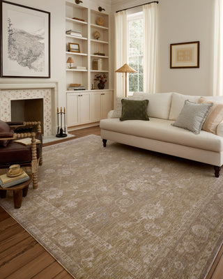 Chris Loves Julia X Loloi Louisa LOI-04 Taupe/Gold Area Rug Lifestyle Image Feature