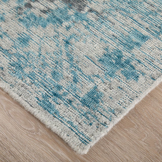 Feizy Loralai 8A63F Blue/Gray Area Rug Corner Image with Rug Pad