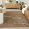 Nourison Luxurious LRS02 Taupe Area Rug Corner Image