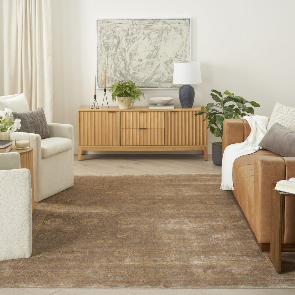 Nourison Luxurious LRS02 Taupe Area Rug Room Image Feature
