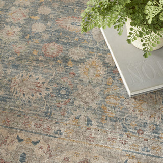 Nourison Luxurious LRS03 Ivory Blue Area Rug Corner Image