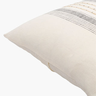 Surya Linen Stripe Embellished LSP-001 Cream Corner Shot