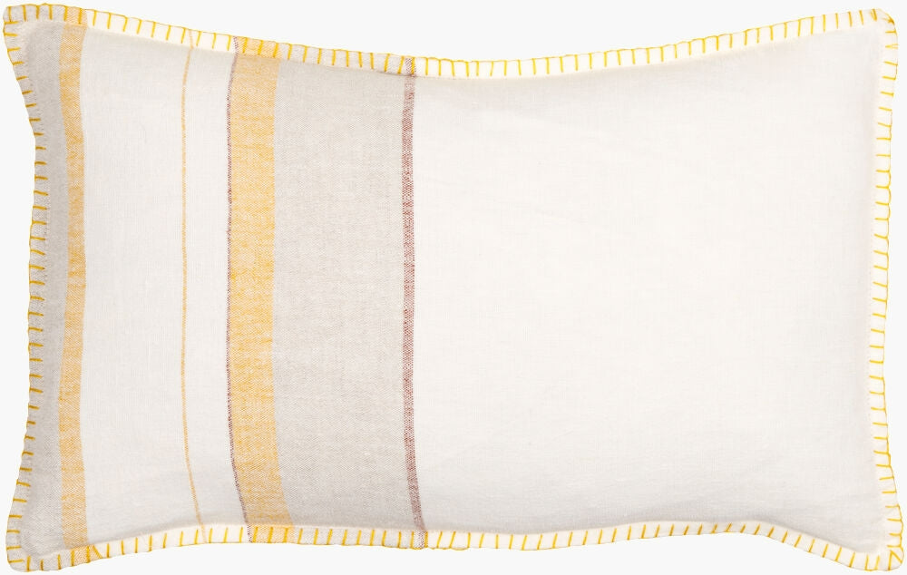 Surya Linen Stripe Embellished LSP-002 Cream main image