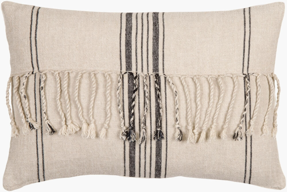 Surya Linen Stripe Embellished LSP-003 Light Beige main image