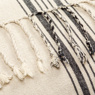 Surya Linen Stripe Embellished LSP-003 Light Beige Detail