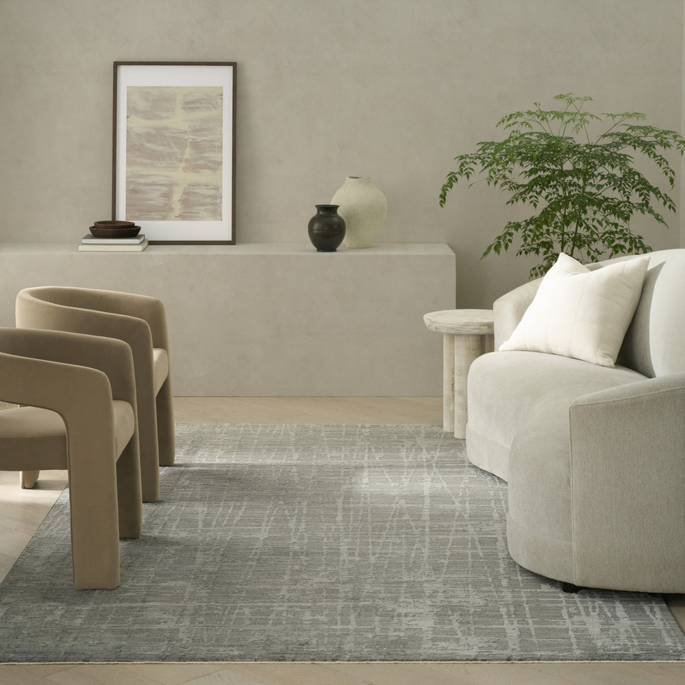 Ck090 Latitude LTD01 Slate Area Rug by Calvin Klein Room Image Feature
