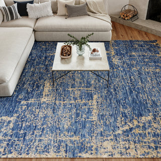 Nourison Luna LUN01 Dark Blue Mocha Area Rug by Reserve Collection 