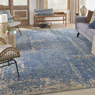 Nourison Luna LUN01 Dark Blue Mocha Area Rug by Reserve Collection 
