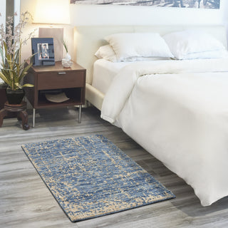 Nourison Luna LUN01 Dark Blue Mocha Area Rug by Reserve Collection