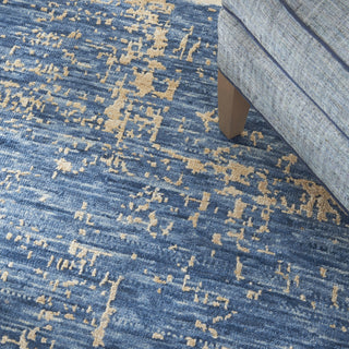 Nourison Luna LUN01 Dark Blue Mocha Area Rug by Reserve Collection 