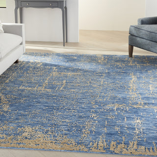 Nourison Luna LUN01 Dark Blue Mocha Area Rug by Reserve Collection 