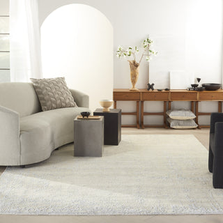 Nourison Luna LUN01 Ivory Silver Blue Area Rug by Reserve Collection 
