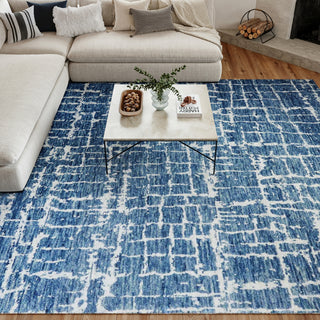 Nourison Luna LUN02 Blue Silver Area Rug by Reserve Collection 