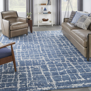 Nourison Luna LUN02 Blue Silver Area Rug by Reserve Collection 