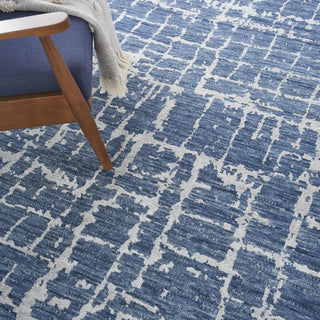 Nourison Luna LUN02 Blue Silver Area Rug by Reserve Collection