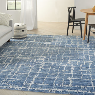 Nourison Luna LUN02 Blue Silver Area Rug by Reserve Collection 