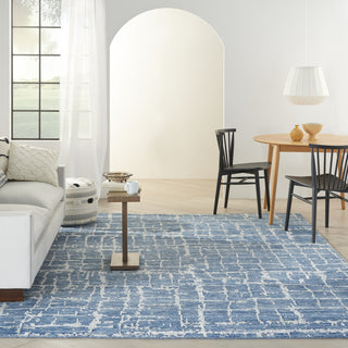 Nourison Luna LUN02 Blue Silver Area Rug by Reserve Collection 
