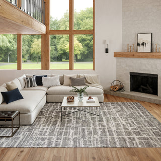 Nourison Luna LUN02 Grey Silver Area Rug by Reserve Collection 