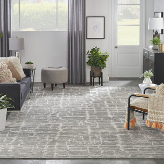 Nourison Luna LUN02 Grey Silver Area Rug by Reserve Collection 