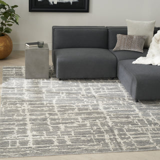 Nourison Luna LUN02 Grey Silver Area Rug by Reserve Collection 