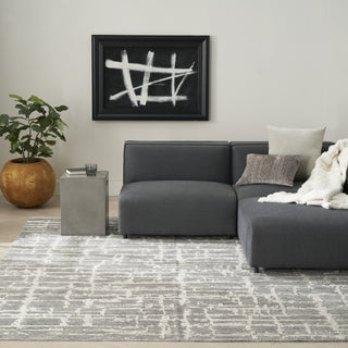 Nourison Luna LUN02 Grey Silver Area Rug by Reserve Collection 