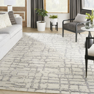 Nourison Luna LUN02 Ivory Grey Area Rug by Reserve Collection 