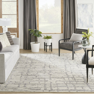 Nourison Luna LUN02 Ivory Grey Area Rug by Reserve Collection 