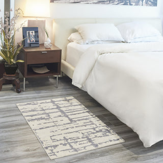 Nourison Luna LUN02 Ivory Grey Area Rug by Reserve Collection