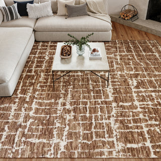 Nourison Luna LUN02 Mocha Ivory Area Rug by Reserve Collection 