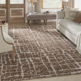 Nourison Luna LUN02 Mocha Ivory Area Rug by Reserve Collection 