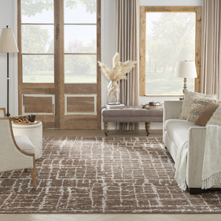 Nourison Luna LUN02 Mocha Ivory Area Rug by Reserve Collection 