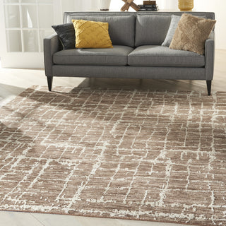 Nourison Luna LUN02 Mocha Ivory Area Rug by Reserve Collection 