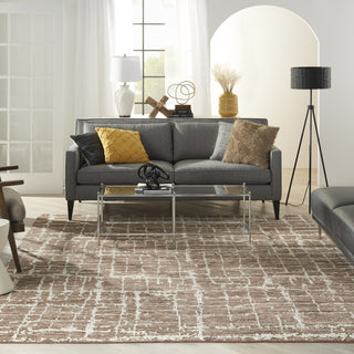 Nourison Luna LUN02 Mocha Ivory Area Rug by Reserve Collection