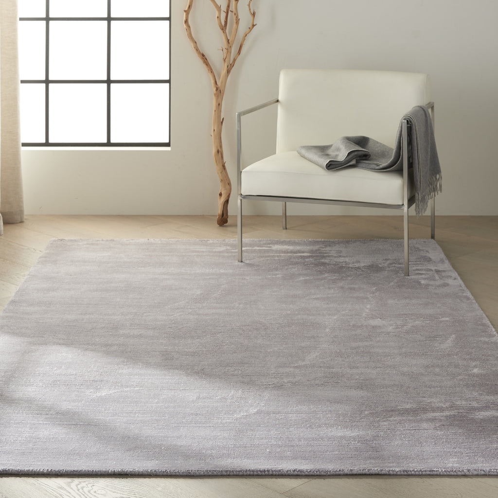 Calvin Klein CK18 Lunar LUN1 Platinum Area Rug Room Scene Feature