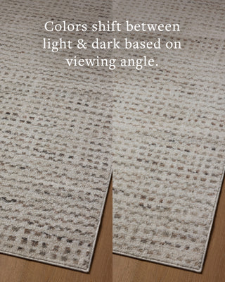 Loloi Lune LUN-04 Ivory / Pebble Area Rug Angle Image