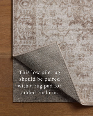Loloi Lune LUN-05 Taupe / Ivory Area Rug Backing Image