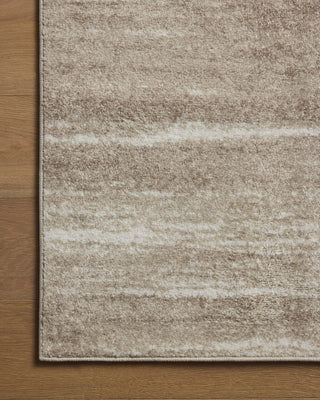 Loloi Lune LUN-06 Mushroom / White Area Rug Corner Image