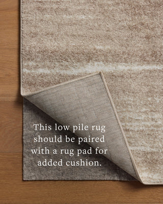 Loloi Lune LUN-06 Mushroom / White Area Rug Backing Image