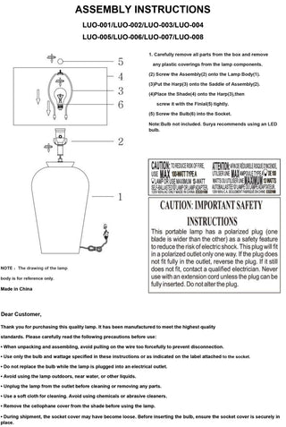 Surya Lucero LUO-006 Lamp Assembly