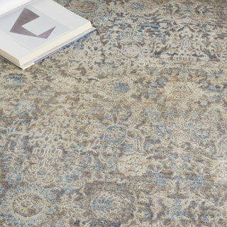 Nourison Lustrous Weave LUW01 Ivory Blue Area Rug Corner Image